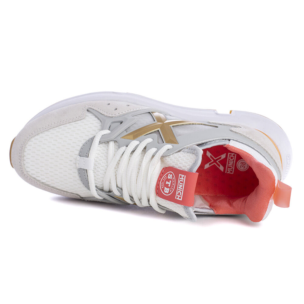  Tênis feminino Munich Clik 4172026 bege/dourado