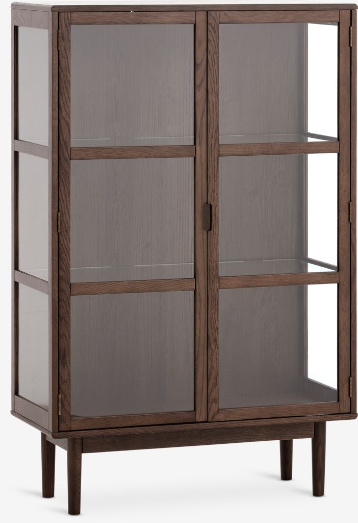 VESTERBY Vitrina VESTERBY žema, 2 durų, tamsaus ąžuolo