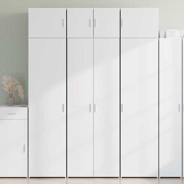 vidaXL Armoire de rangement blanc 70x42,5x225 cm bois d'ingénierie, armoire de rangement de salle de bain, unité de 3281329
