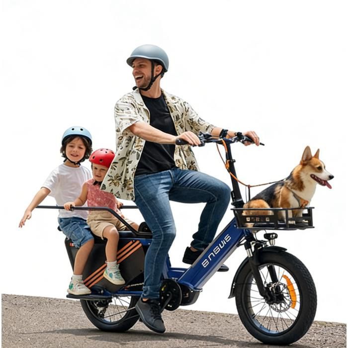 Vélo électrique ENGWE-LE20 , transmission 7 vitesses, 250W, 48v38.4ah, pneus 20 pouces, freins hydrauliques, autonomie 340km-bleu