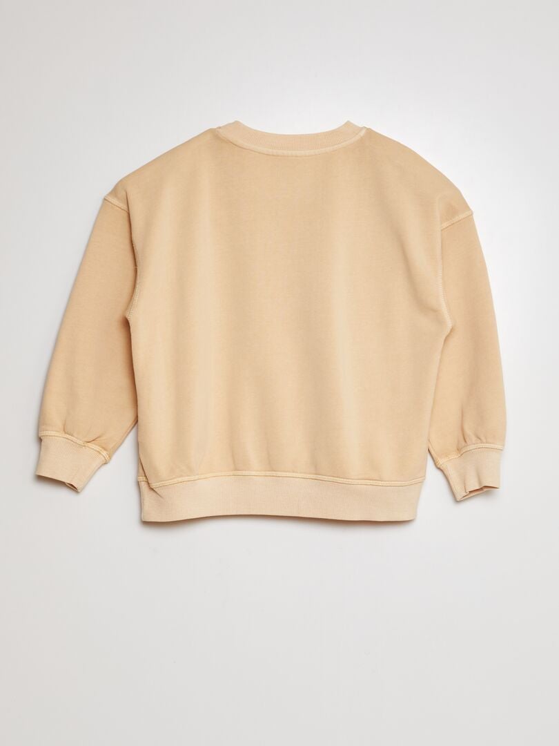 Sweatshirt met patroon - BEIGE