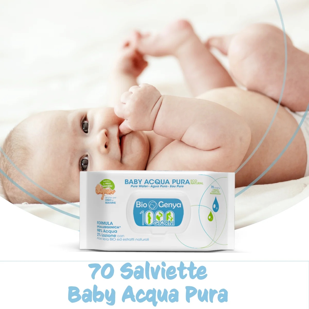 BIOGENYA Biogenya Eco Natural Baby Millegiorni Water 70 doekjes Babyreinigingsdoekjes