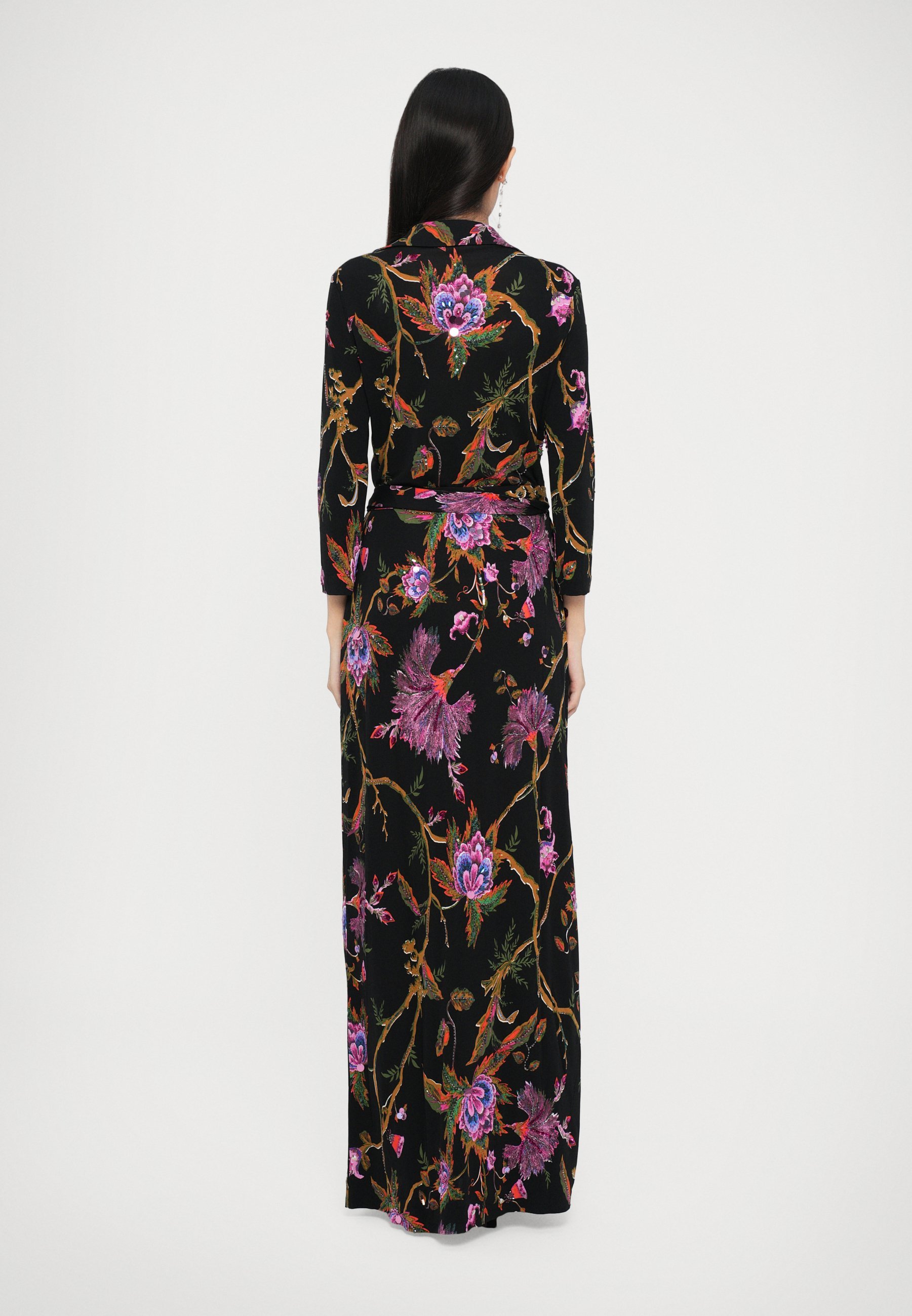 Diane von Furstenberg ABIGAIL LANGE OVERSLAGJURK - Maxi-jurk - zwart