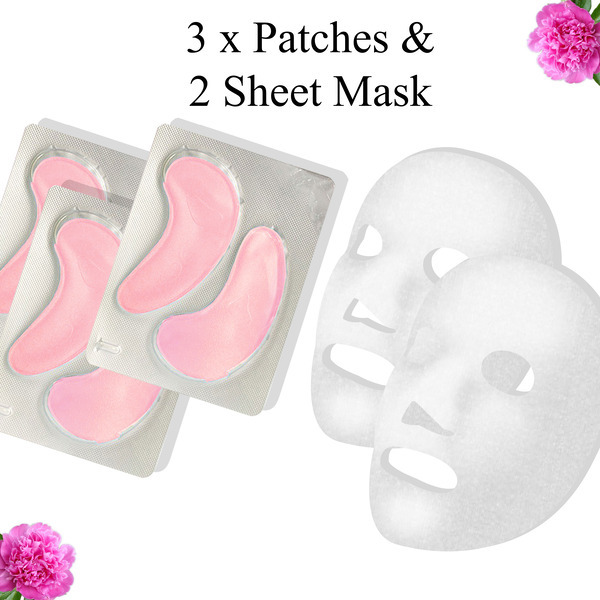 Eclat Skin London Rose Hyaluronsyre Sheet Masks, Øyeputer