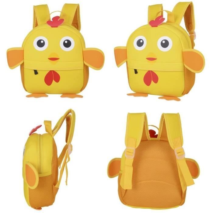 Sac à Dos Enfant Bagages Enfant Mignon Cartable Scolaire Maternelle Mini Garçons ou Filles PréScolaire Sac porté Dos 2-7ans Poussin