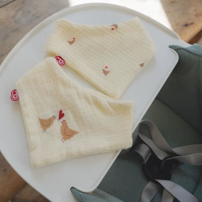 Conjunto de 2 babadores bandana - DOMIVA - Amor à Maternidade - Algodão macio e absorvente - Fechos de pressão ajustáveis