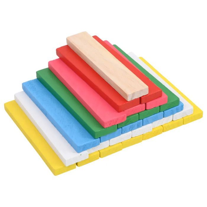 Construction set - VIDAXL - Pine wood - 150 blocks - Multicoloured - For children aged 3 and up