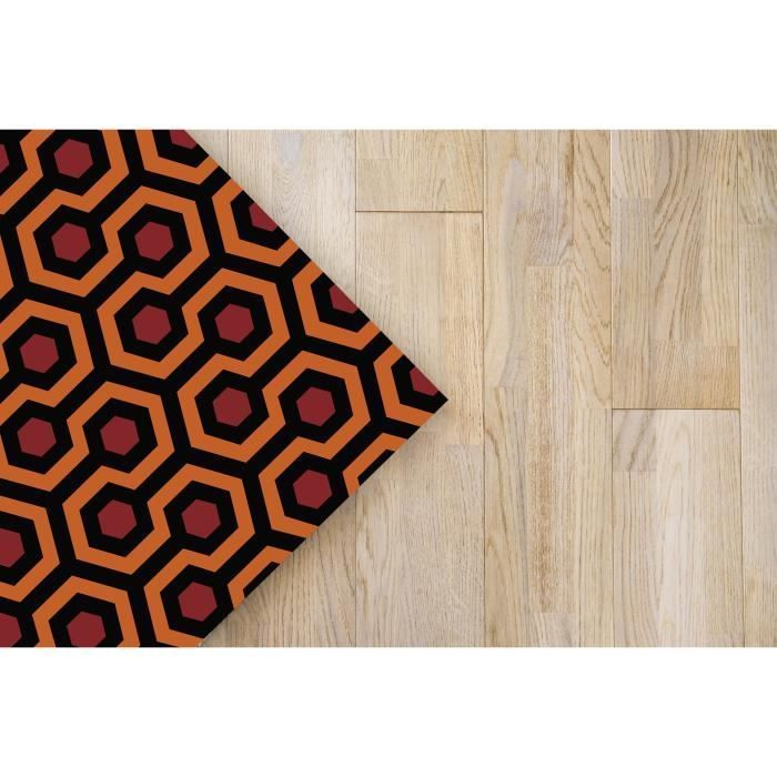 Panoramic Vinyl Rug Glow Red 140x200 cm - PVC Rug for Kitchen, Office and Living Room