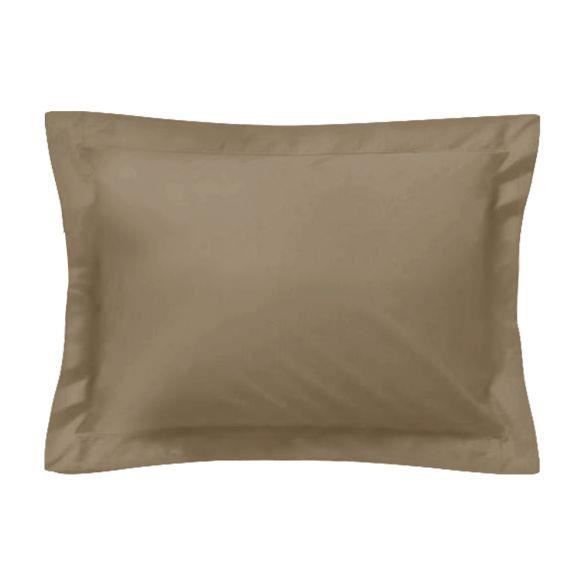 Federa rettangolare - Made in France - 50 x 75 cm - 100% cotone - 57 fili/cm² - Tortora