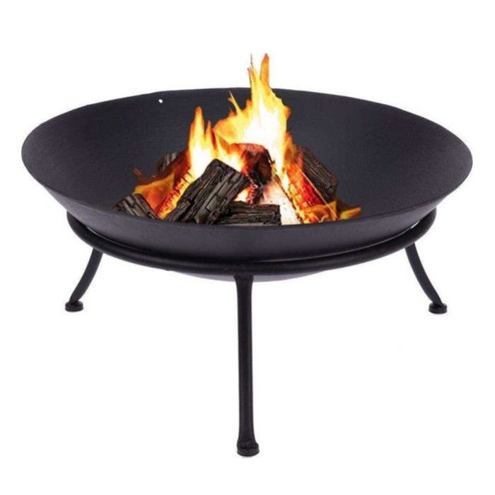 Brasero métal D57 noir sur pieds