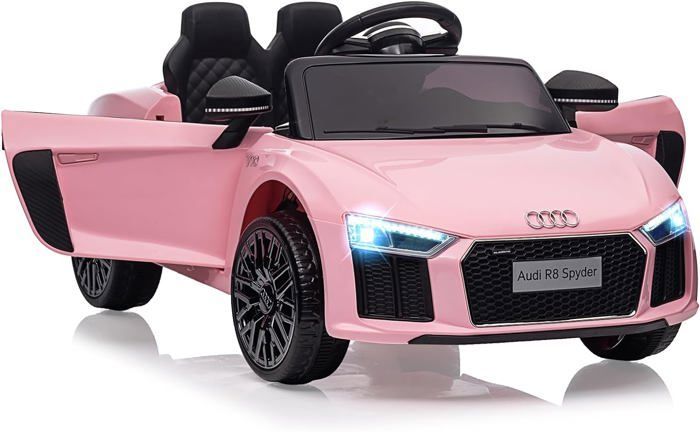 Coche eléctrico infantil Toyota de 12 V con licencia oficial, suspensión, 3 velocidades, luces LED y claxon - Rosa