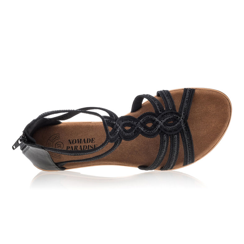 Svarte sandaler / sko med åpen tå til dame