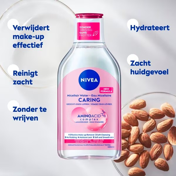 NIVEA Caring micelinis vanduo<br>400ml - Sausai odai