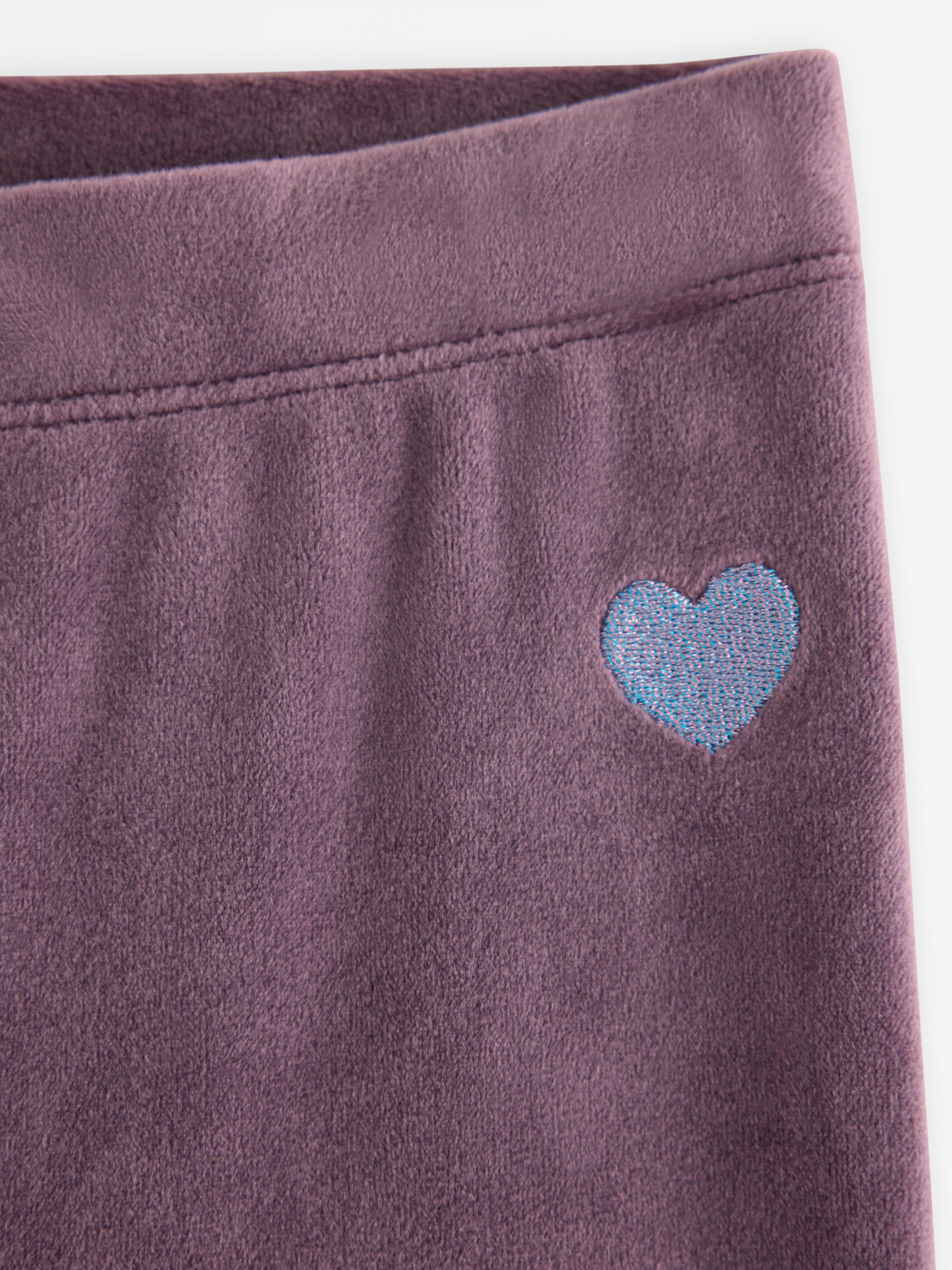 Utsvängda legíny a velur Light Dusty Lilac