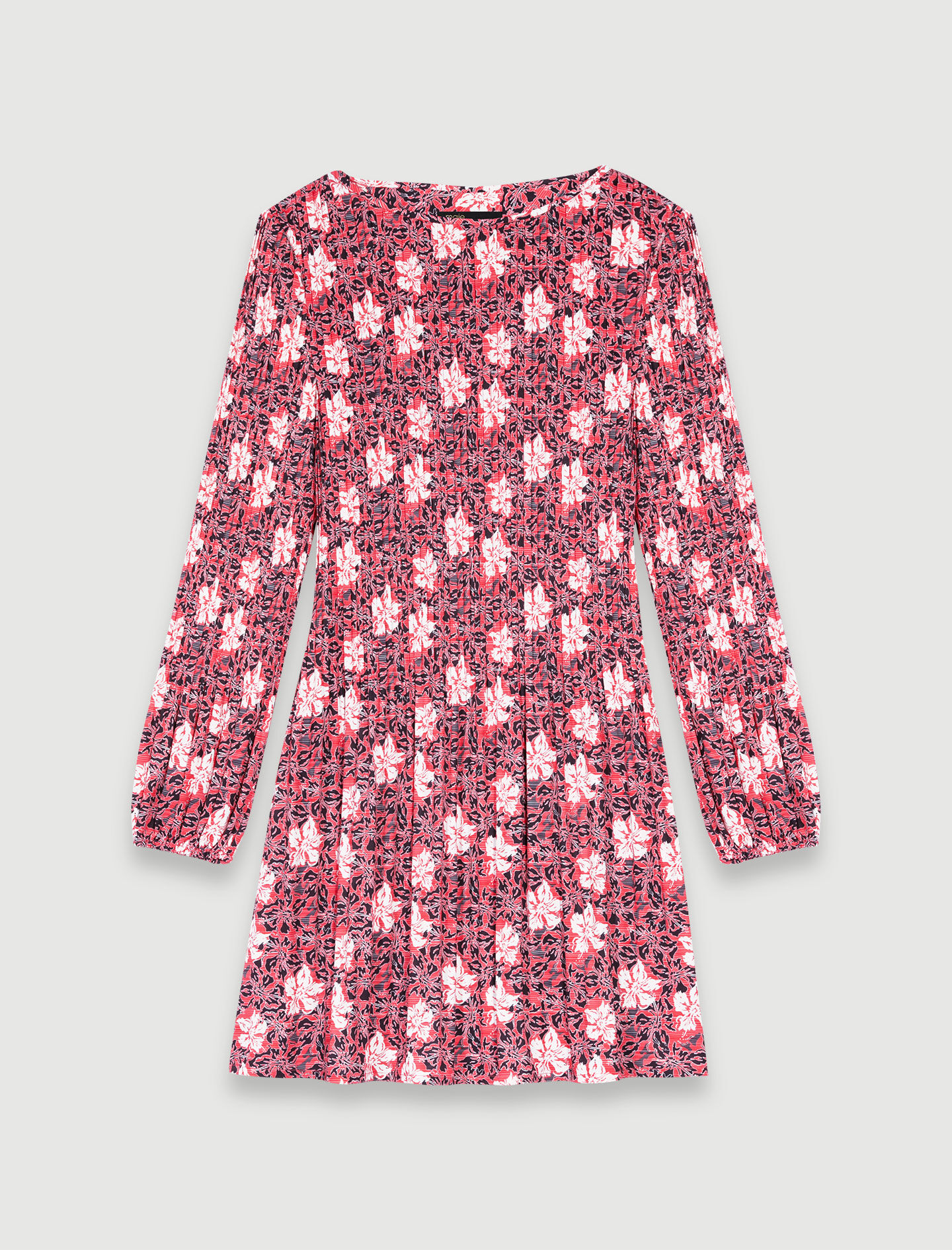 Rochie scurtă cu flori-Imprimé fleurs rouge