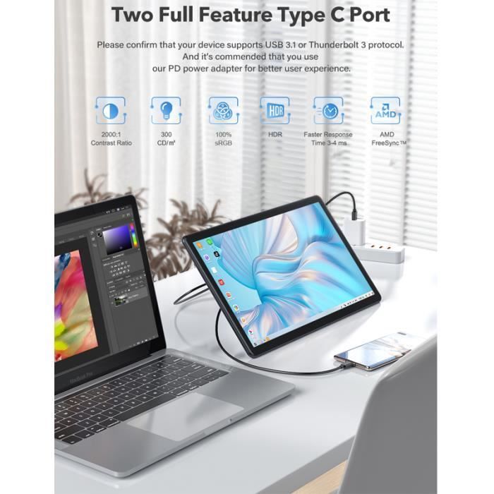 Ecran PC Tactile Moniteur Portable 15,6