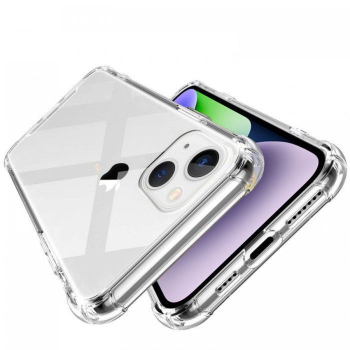 EVETANE schokbestendige transparante hoes, compatibel met iPhone 14 en iPhone 2 schermbeschermers.