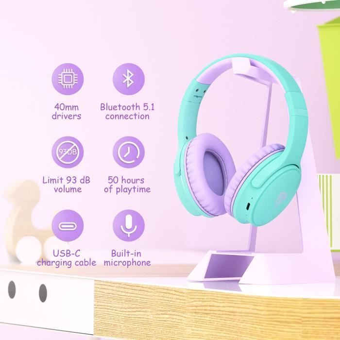 Children's Headphones - Shark Design - Volume Limiter - Comfortable - Ages 3-12 - Unisex