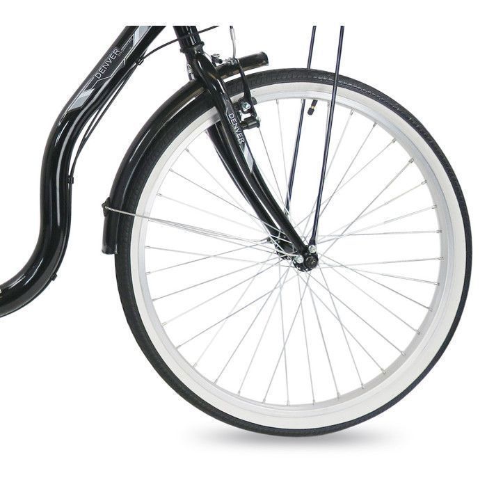 Vélo Ville 26'' City - 6 Vitesses - poignée tournante - dérailleur Shimano T21 - cadre emjambement bas - équipement City complet
