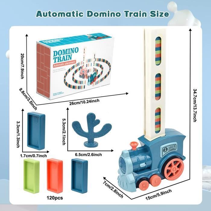 Jouet - Domino - Train Électrique - 120 Pièces - Lumières - Musique - Pour Enfants 3-5 Ans