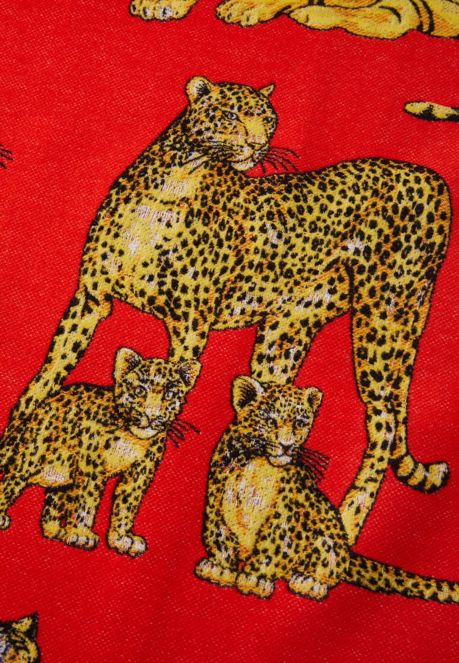 Versace PLAID BLANKETS WILD CATS - Přehoz - rtěnkově červená/morušová