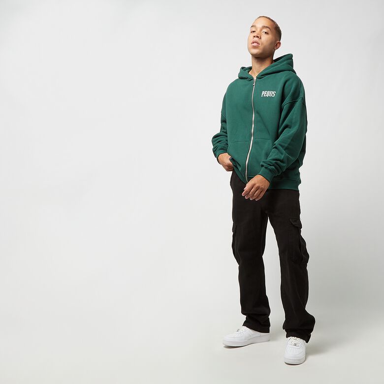 Hoodie met logo op de borst en ritssluiting
