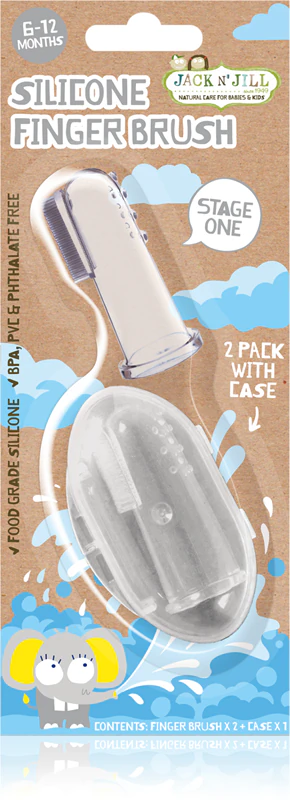Escova de dentes de dedo de silicone macia Jack N' Jill