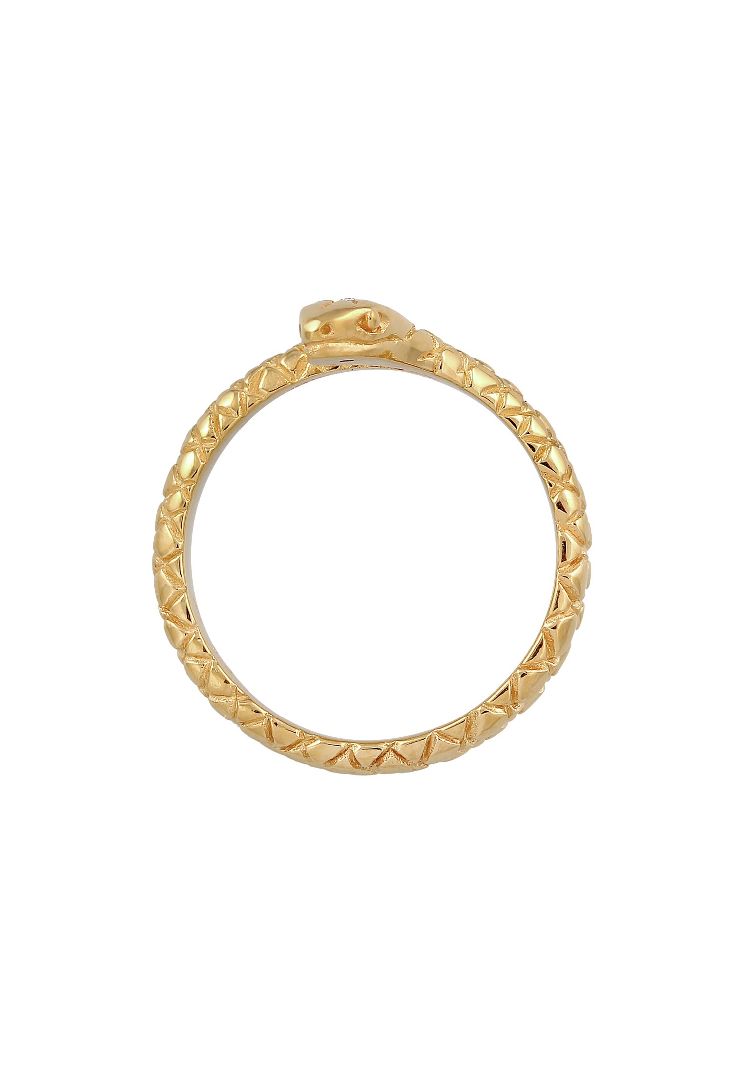 Elli Femmes serpent enroulé avec des cristaux de zirconium en argent sterling 925 plaqué or