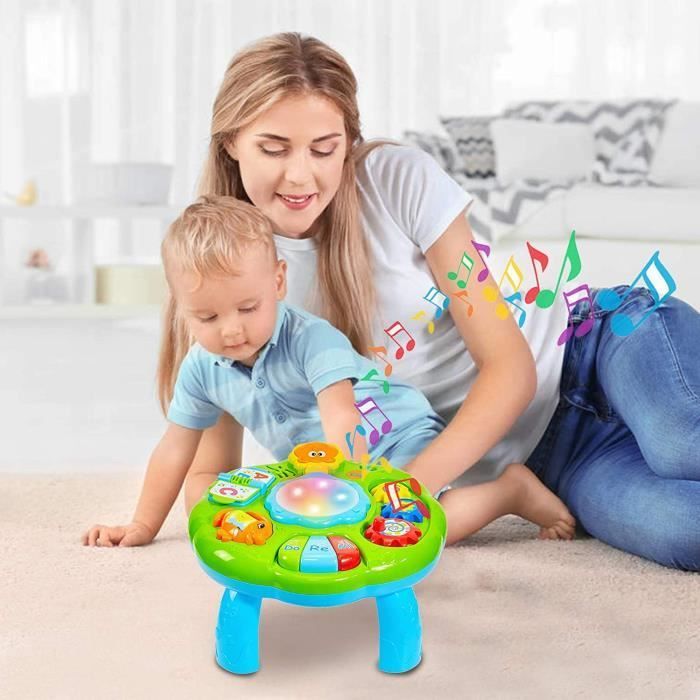 Mesa de actividades - ZGEER - Tambor para bebés - Juguete musical - Educativo - Luces de colores