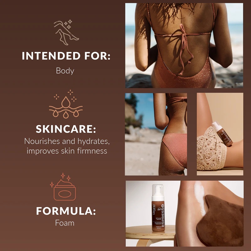 Lirene Perfect Tan bronzer putas tumšiem ādas toņiem sejai un ķermenim