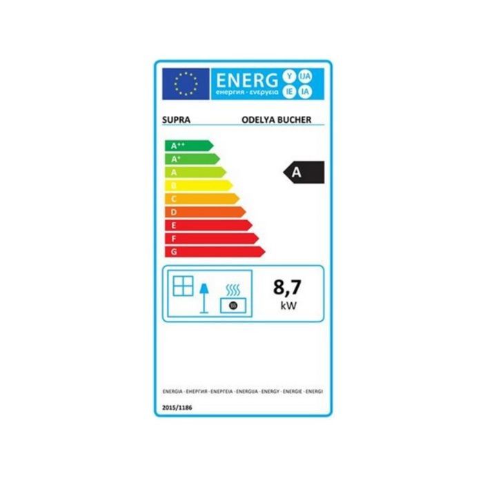 Supra Poêle à bois fonte étanche 8.7kw, odélya bûcher, noir - FR9016150B