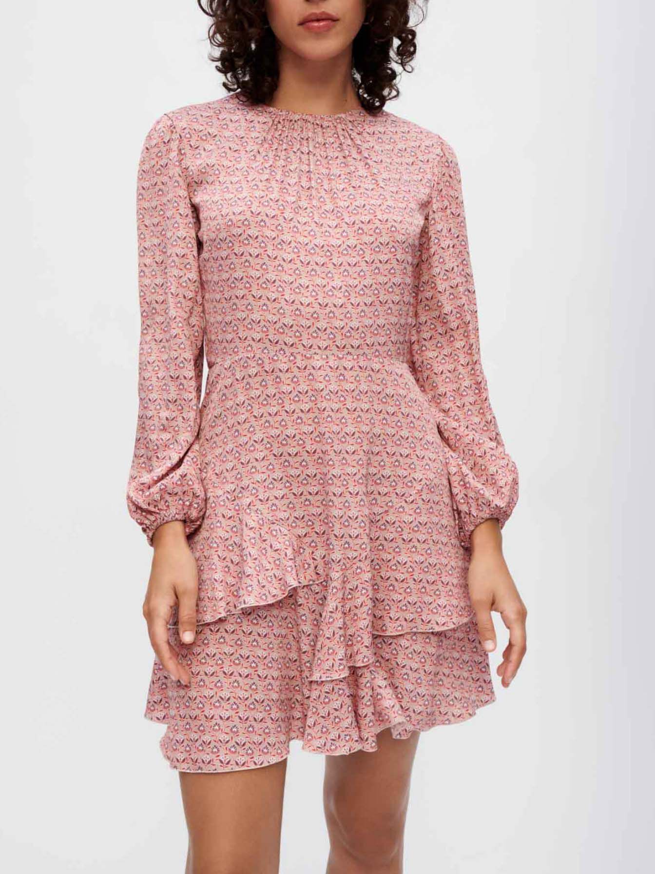 Rochie din viscoză imprimată - Mini fleurs rose