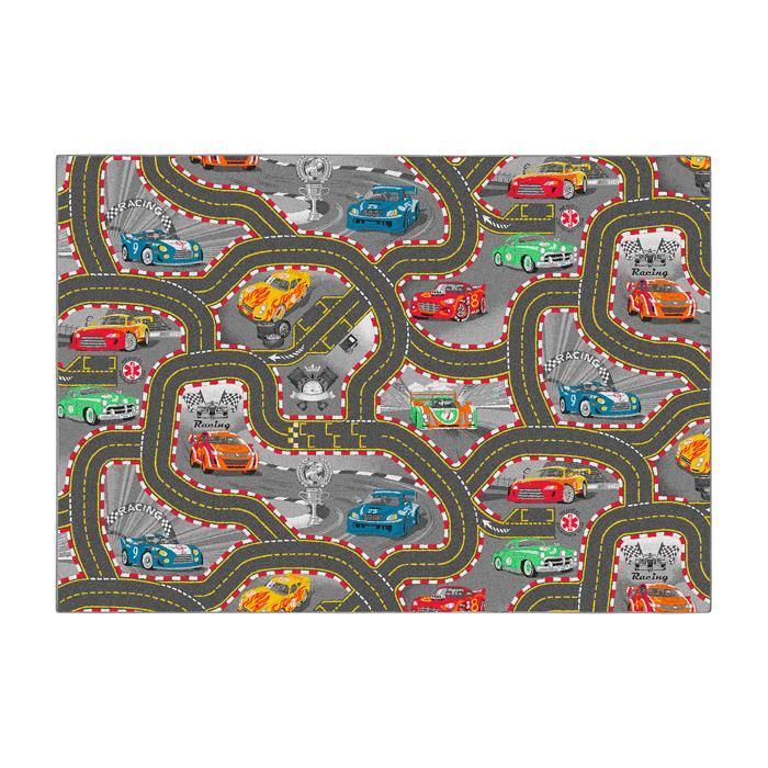 Tapis de Jeu Enfant 140x200cm, Racer - Tapis Circuit Voiture - Lavable - Antidérapant - Carpet Studio