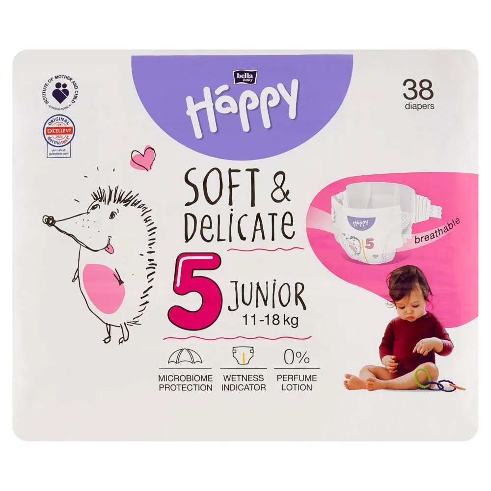Bella Baby Happy Soft & Delicate Pieluszki Junior 38 szt.