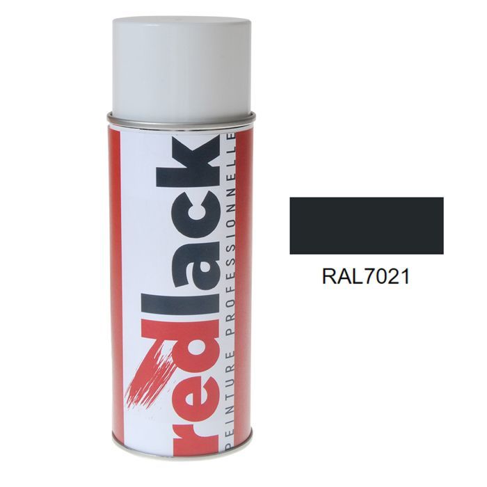 Redlack Peinture aérosol RAL 7021 Mat multisupport