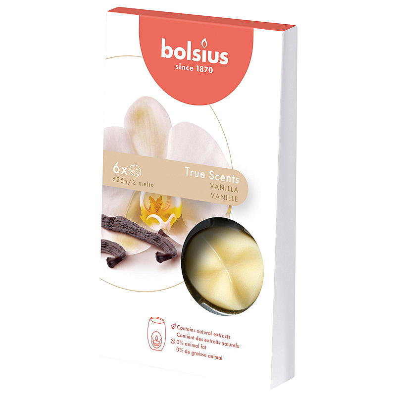 Bolsius Duftvoks 6-pak vanilje True Scent