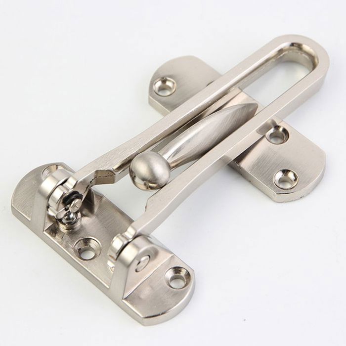 Restringidor de seguridad para puerta, paquete de 2, de acero, para ventanas, cerradura de seguridad, pestillo de cierre sin cadena para puerta de entrada YYV
