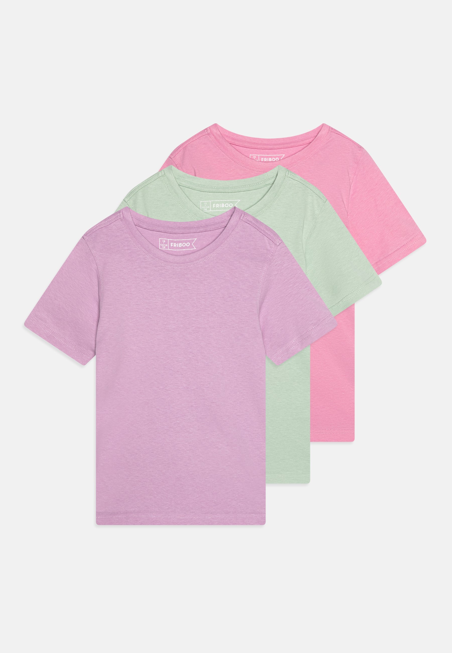 Friboo Confezione da 3 T-shirt unisex - Magliette basic - menta/rosa chiaro/lilla