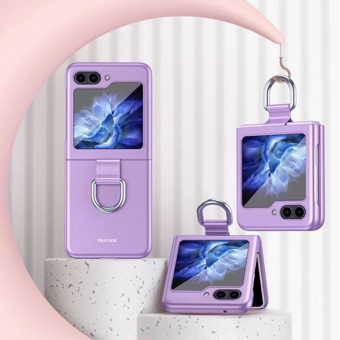 Funda protectora - BOOLING - para Samsung Galaxy Z Flip 5 - Rígida - Morada - Antideslizante