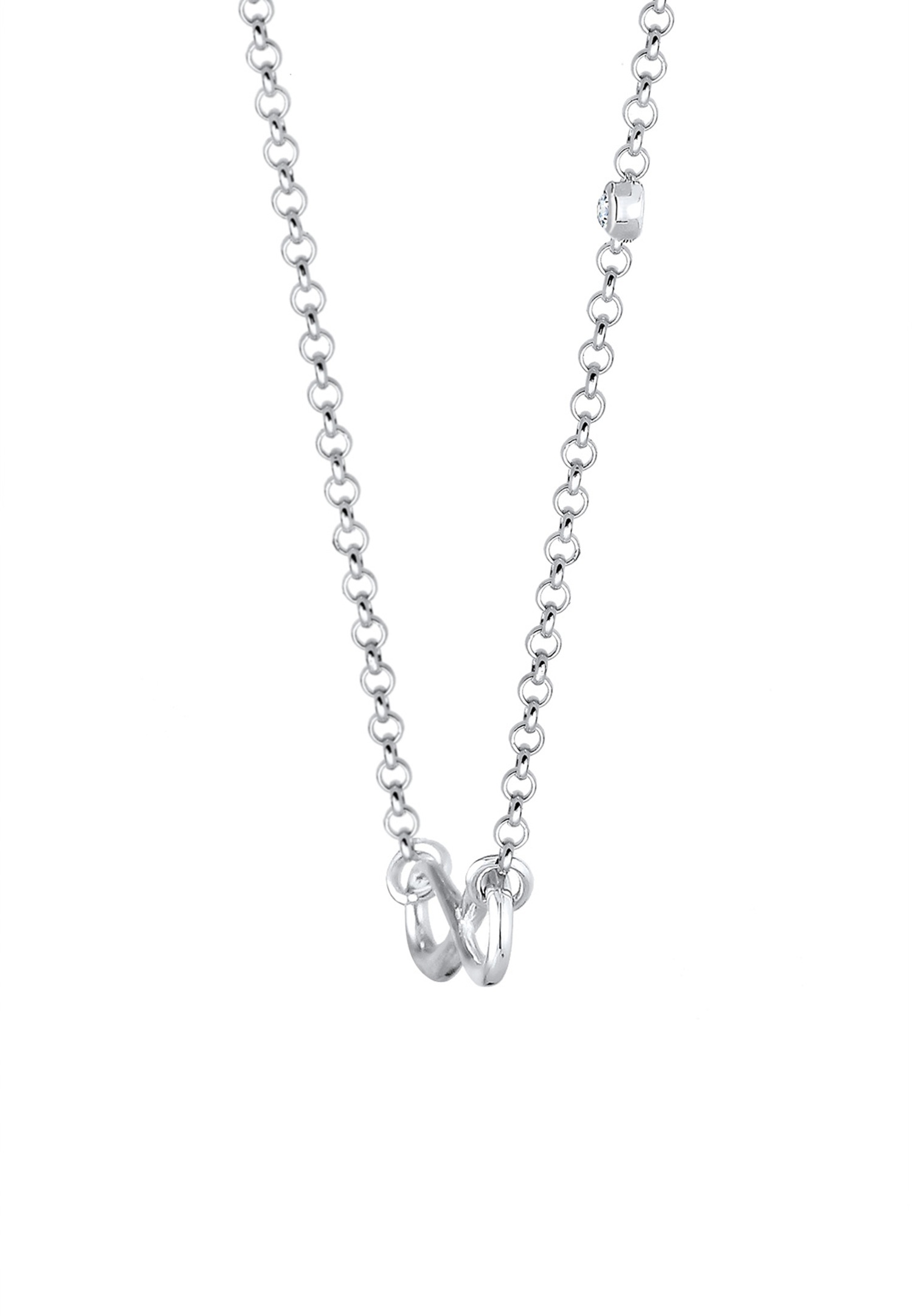 Elli DIAMONDS Femme Pendentif Infinité Symbole et Diamant (0.02 ct.) - (925/1000) Argent