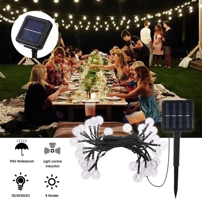 Cordão de luzes - MIOLOE - 6,5 m - 30 LEDs - Branco quente - À prova d'água IP65 - 8 modos