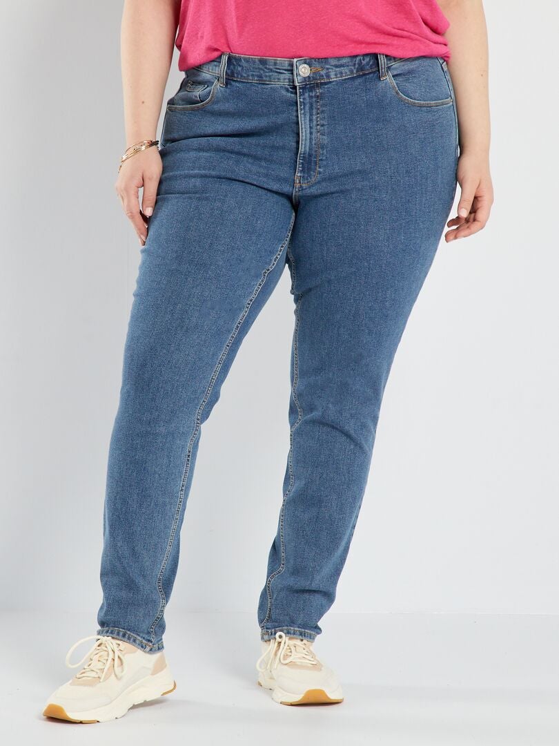 Calça jeans slim de cintura alta - L28 - AZUL