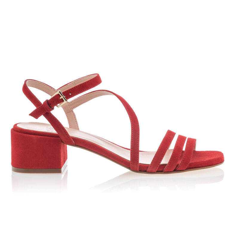 Rote Damensandalen / Zehenfreie Schuhe