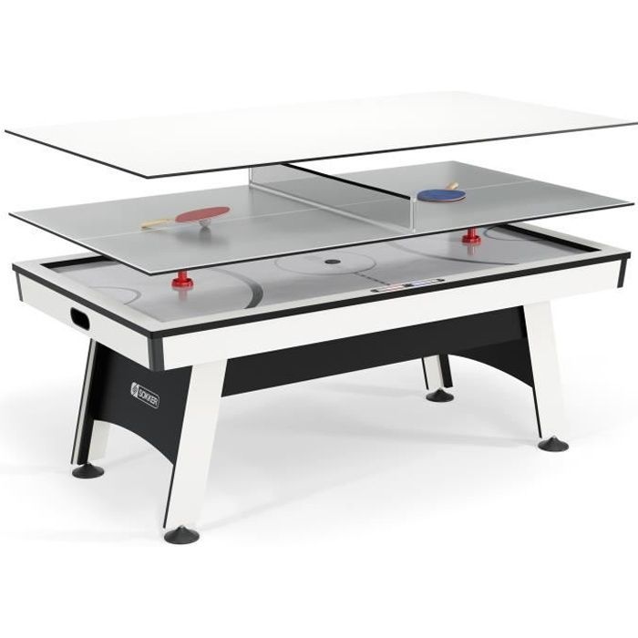 Tavolo multi-gioco 3 in 1 - SOKKER - Samurai - Air Hockey, Ping-Pong e tavolo da pranzo convertibile