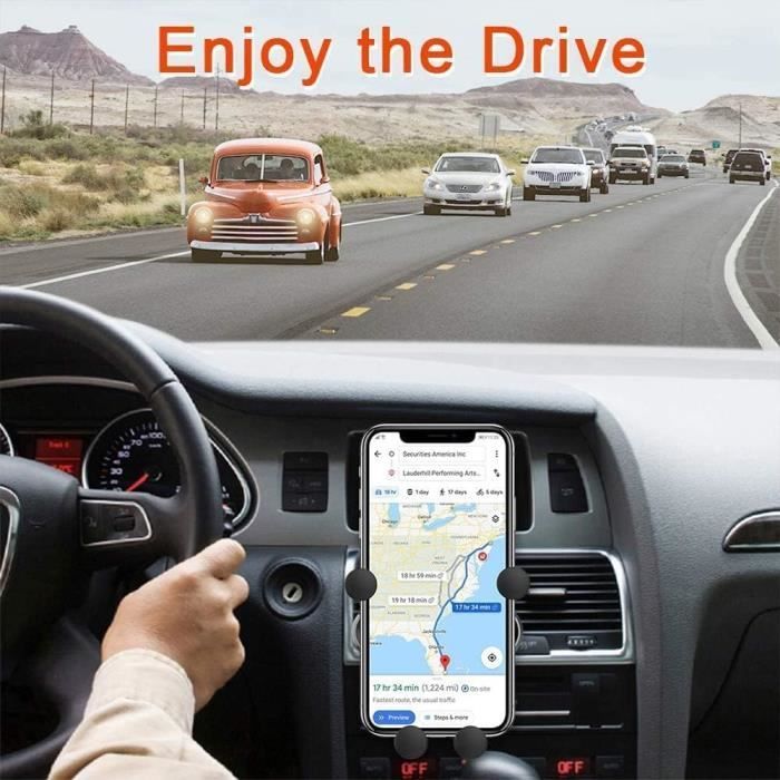 Soporte para teléfono de coche, soporte universal por gravedad para teléfono, montaje en rejilla de ventilación con rotación de 360° (4,7