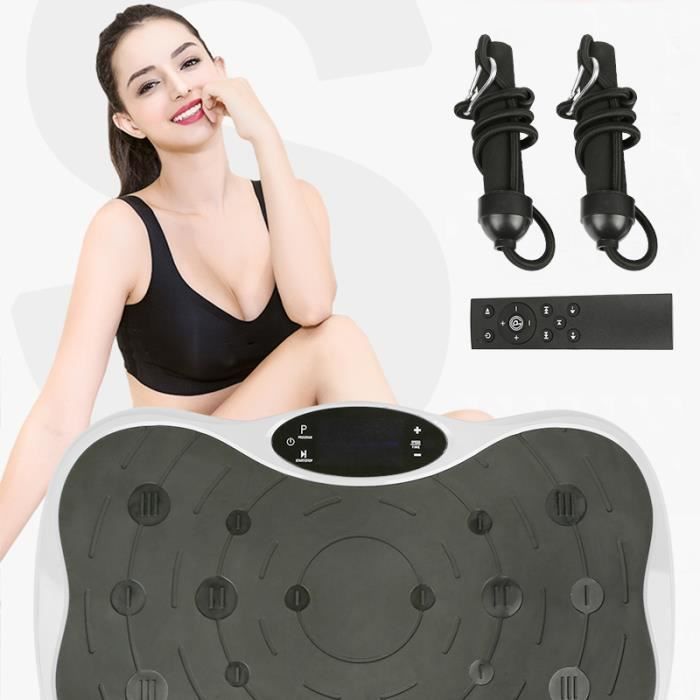 HEK vibratieplaat, multifunctioneel met Bluetooth en USB, voor lichaamsvorming, afslanken op het bureau, zwart-wit