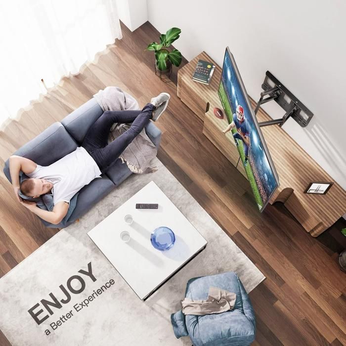 UNHO Hoek TV-beugel Muurbeugel TV-meubel voor 32-65 inch LED LCD Plasma-schermen, Kantelbaar en Draaibaar