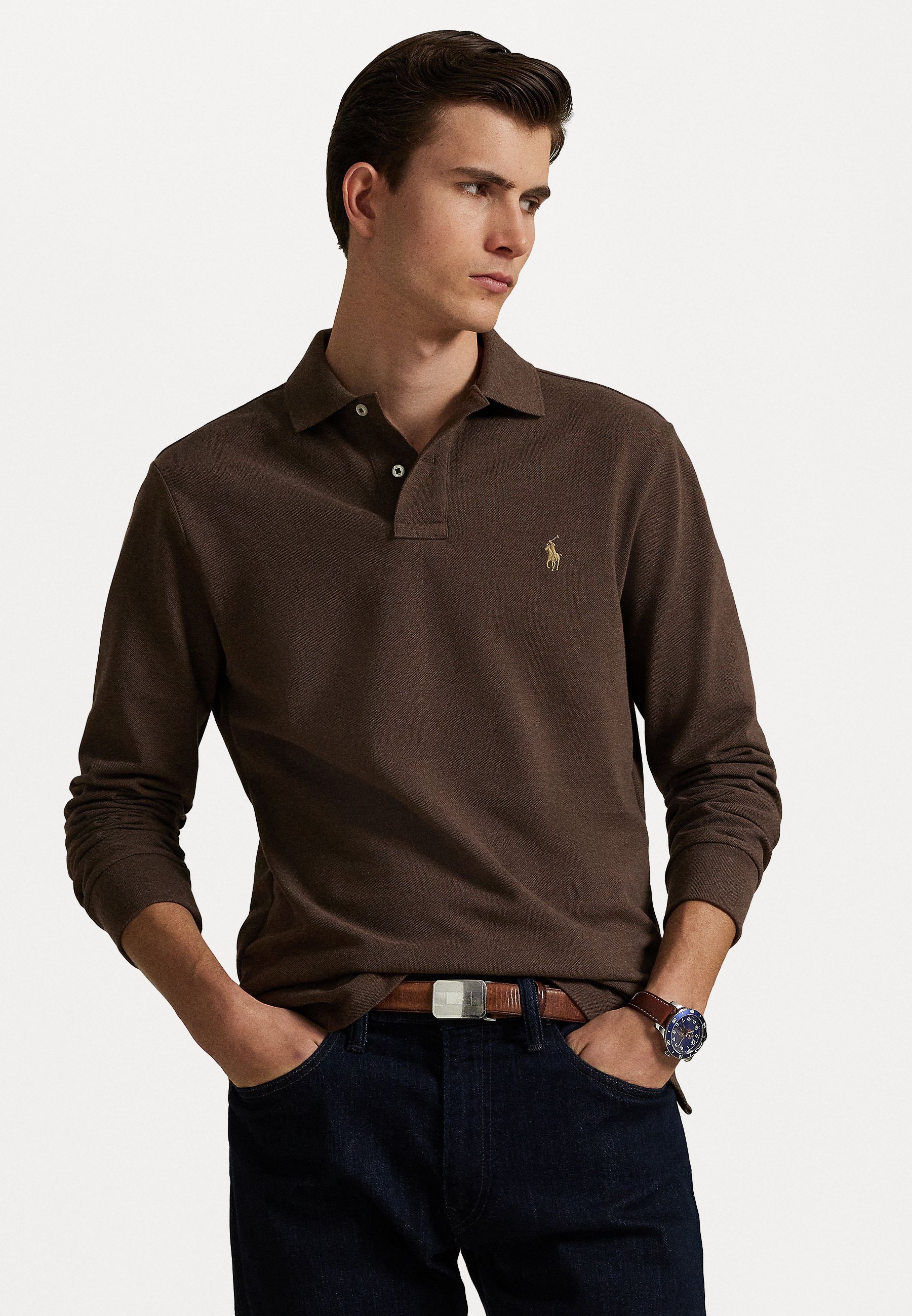 Polo Ralph Lauren top met lange mouwen - Top met lange mouwen - nootmuskaatbruin gemêleerd