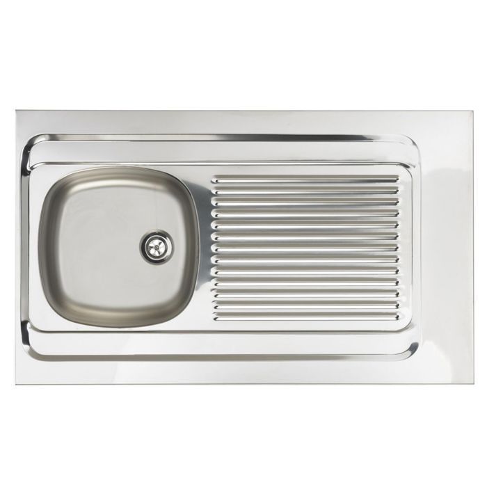 MODERNA Évier à poser Lavelli inox 18/10 lisse 1 cuve 1 égouttoir - 1000x600mm