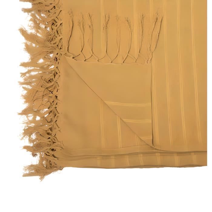 Copriletto, plaid in cotone giallo ocra - lunghezza 250 x profondità 230 x altezza 0,1 cm